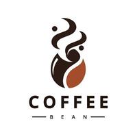 café logo. café haricot logo. café magasin illustration conception éléments vecteur. vecteur