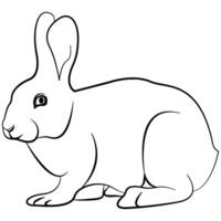 illustré lapin contour. lapin ligne art. dessin de lapin contour illustration pour coloration page. vecteur
