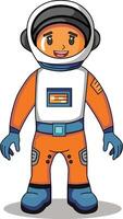 astronaute dessin animé personnage permanent sur une blanc Contexte vecteur