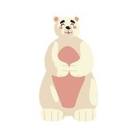 Cute cartoon animal ours polaire, icône image isolée vecteur