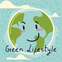 dessin animé planète mode de vie vert vecteur