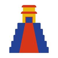 conception de vecteur d'icône de style plat pyramide mexicaine