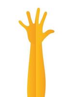 silhouette avec un bras, une main et cinq doigts de couleur jaune vecteur