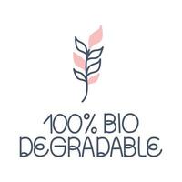 Étiquette 100 pour cent biodégradable vecteur