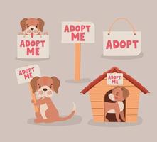 article pour adopter des chiots vecteur