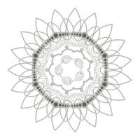 conception de vecteur en forme de fleur d'argent mandala