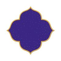 fenêtre arabe avec un ciel de nuit violet vecteur