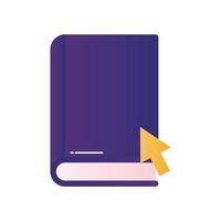 cahier violet avec flèche école en ligne vecteur