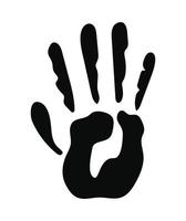 silhouette d'une main avec cinq doigts sur un fond blanc vecteur