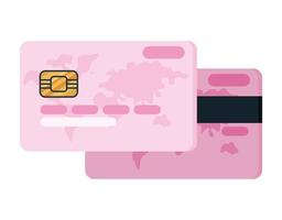cartes de crédit roses vecteur