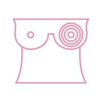 conception de vecteur d'icône de style de ligne féminine du sein