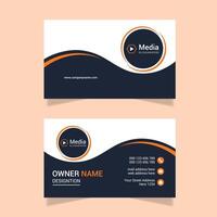 professionnel Orange et noir affaires carte conception impression vecteur