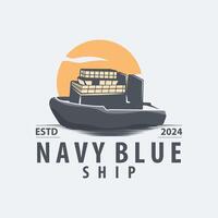 Facile modèle navire logo conception vecteur Marin transport entreprise silhouette croisière navire