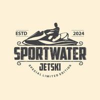 jet ski logo Marin sport jet ski marque logo badge modèle extrême l'eau courses vecteur affaires conception