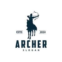 archer logo vecteur silhouette guerrier tir à l'arc Facile conception arc et La Flèche modèle illustration