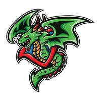 dragon esport mascotte jeu logo conception vecteur