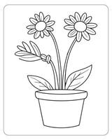 mignonne fleur coloration pages pour enfants, fleur vecteur illustration
