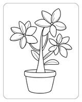 coloriages de fleurs pour les enfants vecteur