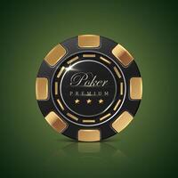 en ligne casino poker puce bannière. 3d réaliste vecteur icône illustration.