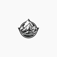 ai généré logo modèle Montagne de pointe aventure Roche Montagne de pointe logo vecteur art illustration