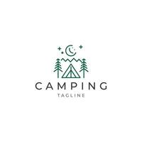 ai généré camping logo vecteur icône conception modèle