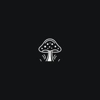 ai généré huître champignon logo conception, nourriture consommation champignon silhouette vecteur illustration