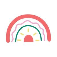 mignonne boho arc-en-ciel. cliparts pour bébé chambre, salutation cartes, des gamins et bébé t-shirts et porter vecteur