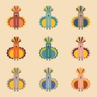 brillant coloré géométrique perroquets vecteur illustration
