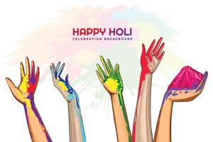 Festival de couleurs fête content Holi carte vacances conception vecteur