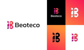b technologie, relier et lien icône moderne app icône logo conception pour entreprise signe vecteur