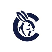 c lettre lapin logo vecteur