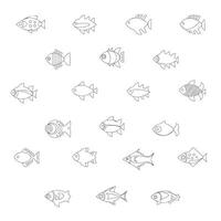 Facile vecteur illustration de une des poissons coloration page pour enfants. isolé poisson sur blanc Contexte. linéaire style. minimaliste vecteur art.