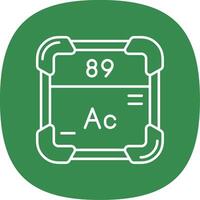 actinium ligne courbe icône vecteur