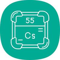 césium ligne courbe icône vecteur