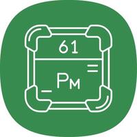 prométhium ligne courbe icône vecteur