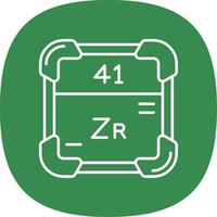 zirconium ligne courbe icône vecteur