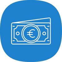 euro ligne courbe icône vecteur