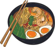 délicieux ramen Japon vecteur illustration