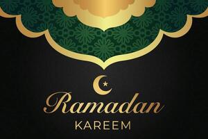 élégant luxe ramadan, eid mubarak décoratif vacances carte vecteur