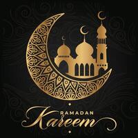 luxueux eid al fitr, ramadhan vacances décoration salutation carte vecteur