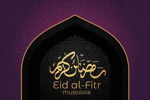 luxueux eid al fitr, ramadhan vacances décoration salutation carte vecteur