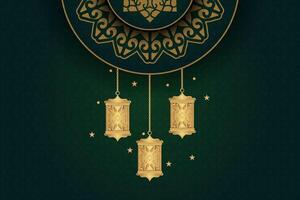 luxueux eid al fitr, ramadhan vacances décoration salutation carte vecteur