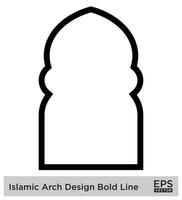 islamique cambre conception audacieux ligne contour linéaire noir accident vasculaire cérébral silhouettes conception pictogramme symbole visuel illustration vecteur
