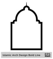 islamique cambre conception audacieux ligne contour linéaire noir accident vasculaire cérébral silhouettes conception pictogramme symbole visuel illustration vecteur
