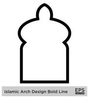 islamique cambre conception audacieux ligne contour linéaire noir accident vasculaire cérébral silhouettes conception pictogramme symbole visuel illustration vecteur