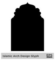 islamique cambre conception glyphe noir rempli silhouettes conception pictogramme symbole visuel illustration vecteur