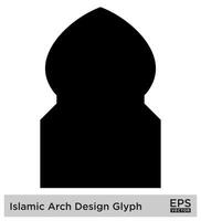 islamique cambre conception glyphe noir rempli silhouettes conception pictogramme symbole visuel illustration vecteur