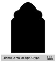 islamique cambre conception glyphe noir rempli silhouettes conception pictogramme symbole visuel illustration vecteur