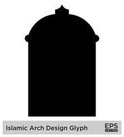 islamique cambre conception glyphe noir rempli silhouettes conception pictogramme symbole visuel illustration vecteur