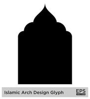 islamique cambre conception glyphe noir rempli silhouettes conception pictogramme symbole visuel illustration vecteur